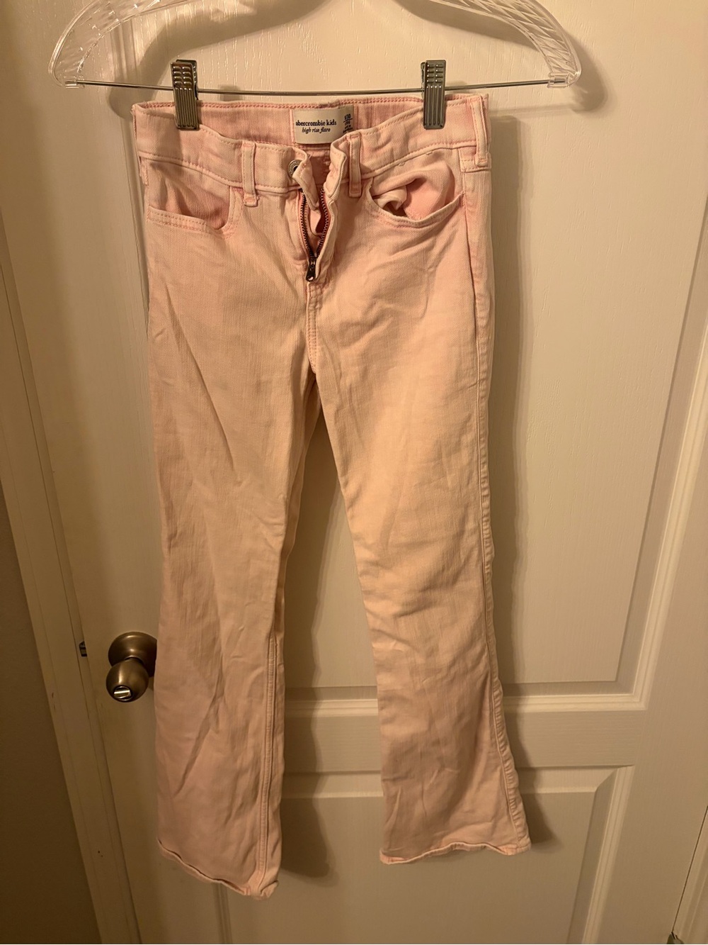 abercrombie kids Light Pink Flared Jeans size 9/10 long